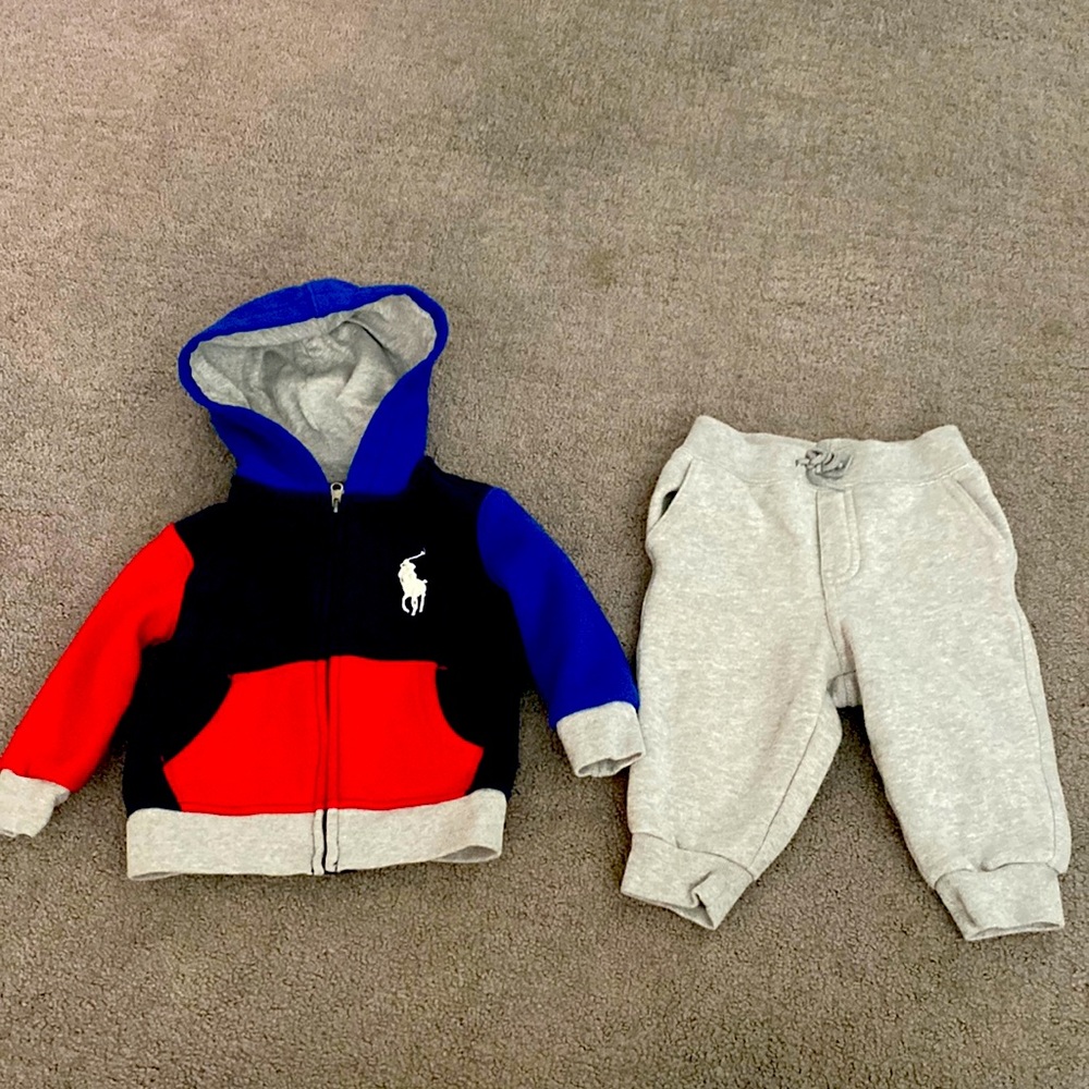 Ralph Lauren jacket and sweats